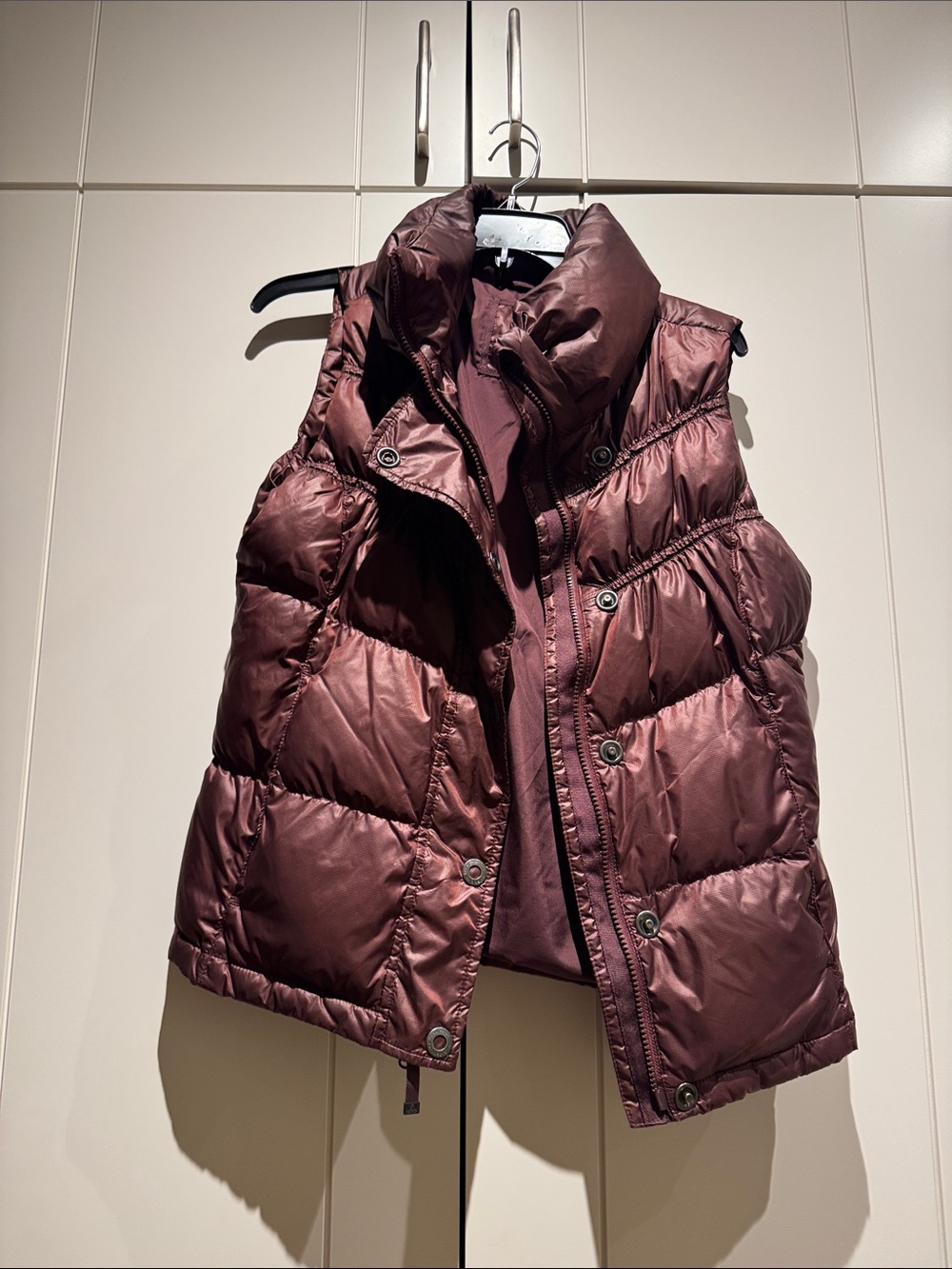 Prana Women's Quilted Puffer Vest in Deep Burgundy